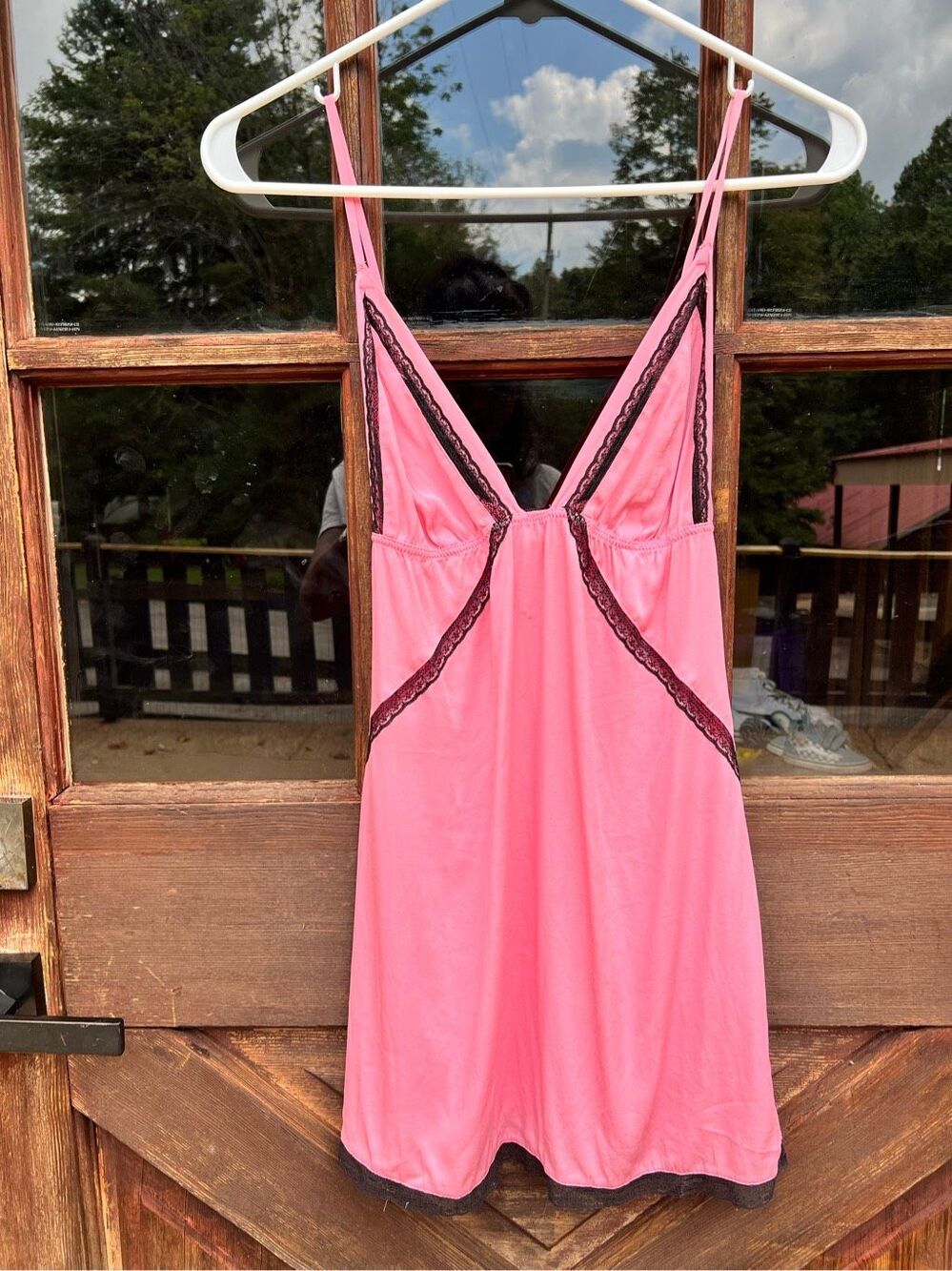 Vintage Victoria’s Secret Y2K Babydoll Pink Silk Slip Dress w/ Lace Lingerie S